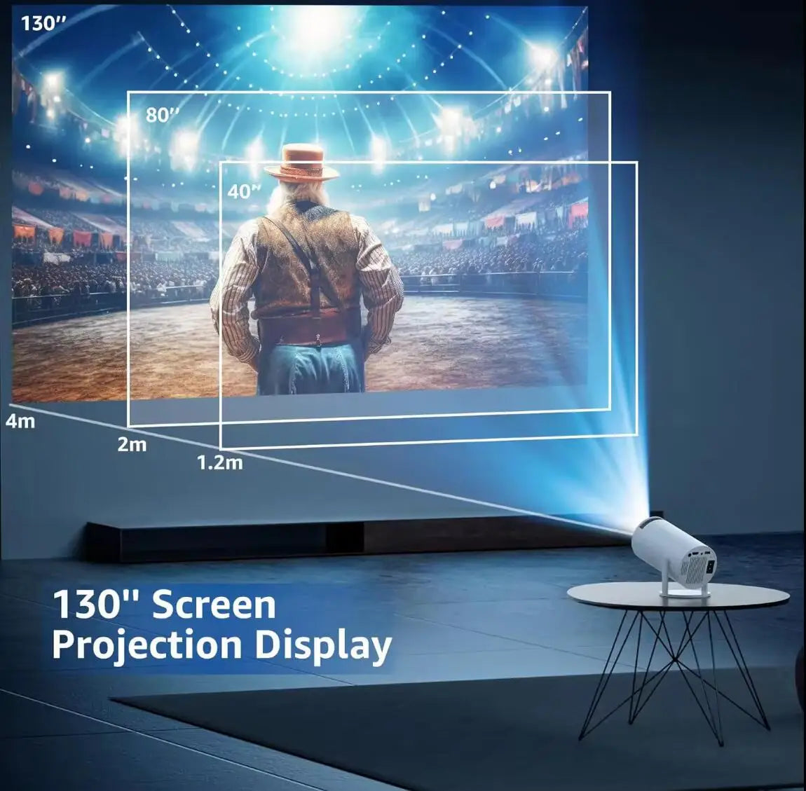 2025 HY300 Portable Mini Projector 4K Hd Smart Proyector 200 ANSI Lumen Home Theater Beamer