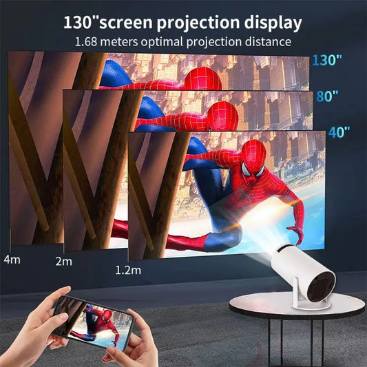 2025 HY300 Portable Mini Projector 4K Hd Smart Proyector 200 ANSI Lumen Home Theater Beamer