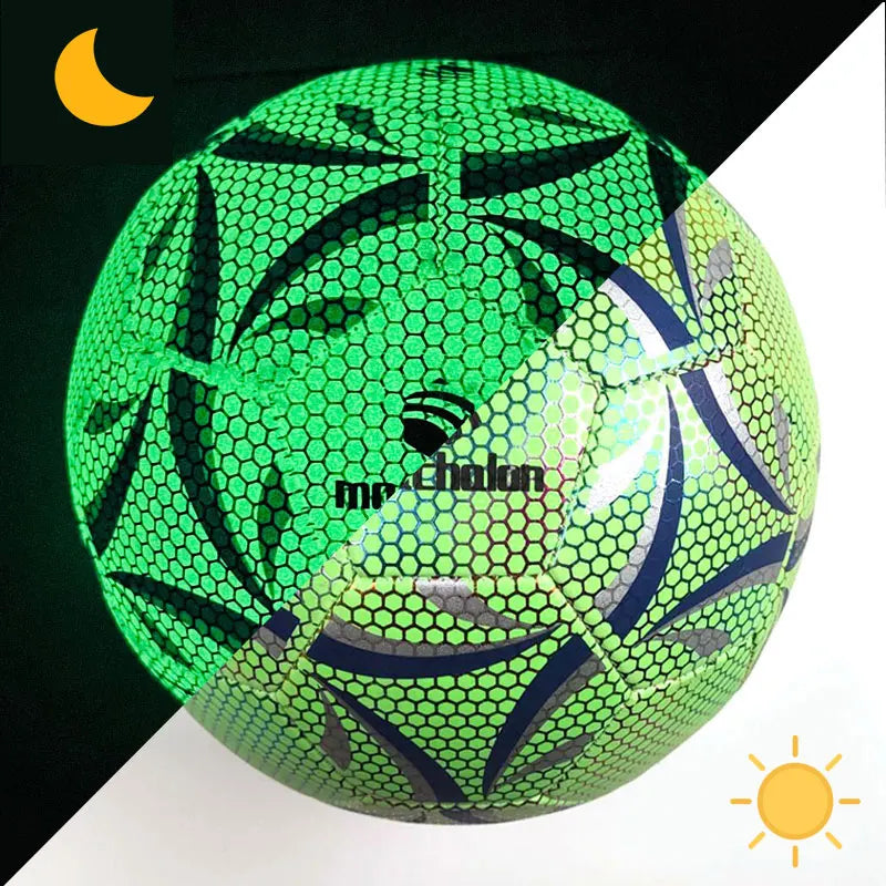 Glow in Dark Soccer Ball PU Football Soccer Custom Machine Sewn Practice Ball Soccer Ball  Size  5
