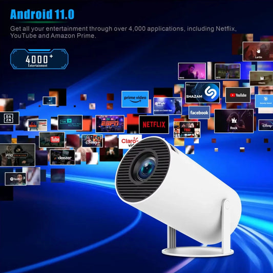 2025 HY300 Portable Mini Projector 4K Hd Smart Proyector 200 ANSI Lumen Home Theater Beamer