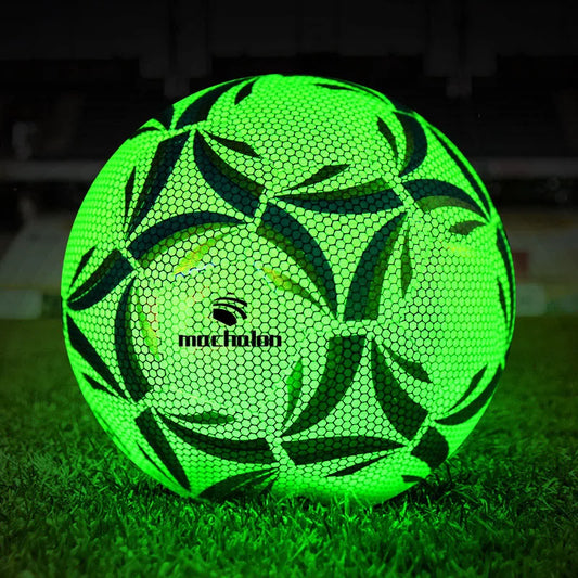 Glow in Dark Soccer Ball PU Football Soccer Custom Machine Sewn Practice Ball Soccer Ball  Size  5