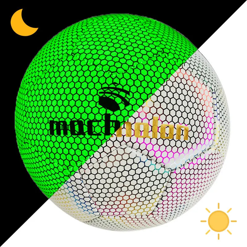 Glow in Dark Soccer Ball PU Football Soccer Custom Machine Sewn Practice Ball Soccer Ball  Size  5