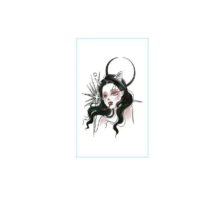 Temporary Tattoos Hand Back Fake Tattoo Sticker Dark Tattoo Stickers Black Smile Rose Tatto Witch Cube Arm Foot Tatoo Waterproof