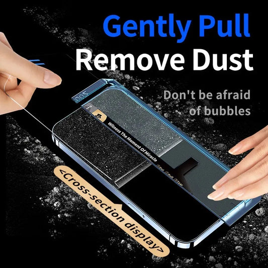 For Apple iPhone 16 15 Pro Max 14 Plus 13 12 11 XR XS Phone Screen Protector Tempering Glass With Install Kit Toughened Glass
